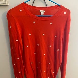 Orange polka dot sweater Jcrew factory